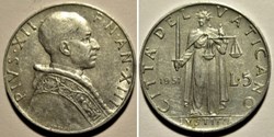 Pio XII, Papa - 5 Lire 1951, Anno XIII - Vaticano