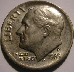 1985 Dime (error)