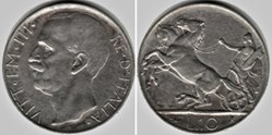 1927 Royaume d'Italie, 10 Lire, Roma - Vittorio Emanuele III (ex.2)