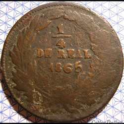 México - 1/4 Real 1865 Estado Chihuahua- Republic