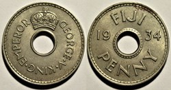 George V - One Penny 1934 - Fiji
