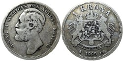 Sweden - Oskar II - 1 Krona 1889