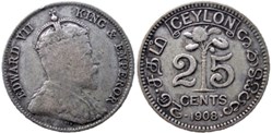 Edward VII - 25 Cents 1908 - Ceylon