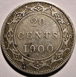 Victoria - 20 Cents 1900 Newfoundland (ex.2)