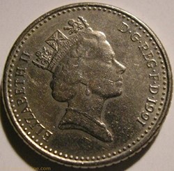 Elizabeth II - 5 Pence 1991 - UK