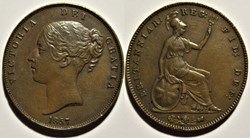 Victoria - One Penny 1857 - Kingdom of Great Britain (ex.2)