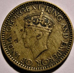 George VI - 25 Cents 1943 - Ceylon / Sri Lanka