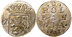 Dutch Republic - 2 Stuivers 1761 Holland