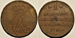 Duchy of Schleswig-Holstein - 1 Sechsling 1787 - Christian VII Denmark (ex.2)