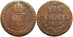 Franz I - 1 Kreuzer 1816 Karlsburg, Austrian Empire