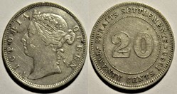 Victoria - 20 Cents 1900 - Straits Settlements, Malaysia