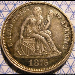 1876 Dime / 10 Cents