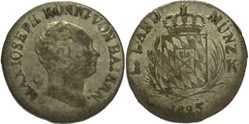 Maximilian I Joseph - 1 Kreuzer 1825 - Kingdom of Bavaria