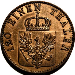 Frederick William IV - 3 Pfennige 1855 Berlin, Kingdom of Prussia