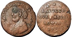 Pius VI - 2½ Baiocchi 1796 - Papal States, Roma