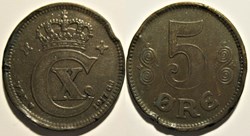 Christian X Denmark - 5 Øre 1917