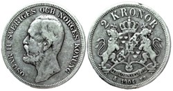 Oskar II of Sweden - 2 Kronor 1904