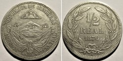 Honduras - 1/2 Real 1870 Paris Mint