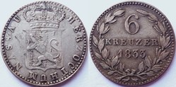 Wilhelm - 6 Kreuzer 1833 - Duchy of Nassau