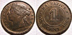 Victoria - One Cent 1884 - Mauritius Island