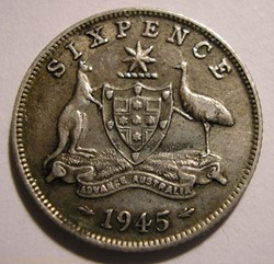 George VI - 6 Pence 1945 - Australia