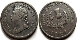 George IV - One Penny Token 1824 - Nova Scotia (var.)