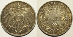 Wilhelm II - 1 Mark 1914 Hamburg, German Empire