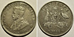 George V - Six Pence 1914 - Australia (ex.2)