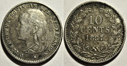 Wilhelmina of Nederland - 10 Cents 1897