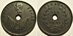 Charles Brooke - One Cent 1892 H