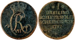Duchy of Schleswig-Holstein - 1 Dreiling 1787 - Christian VII Denmark