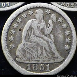 1851 Dime - 10 Cents