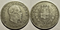1867 Royaume d'Italie, Lira, Milano - Vittorio Emanuele II