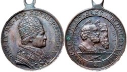 Pius IX - Saints Peter and Paul Martyrdom day medalet - 1867 Rome, Vatican