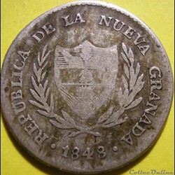 2 Reales 1848 Bogota - Nueva Granada