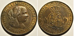 1867 Jubia - 2, 1/2 Centimos - Isabel II España