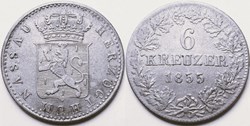 Adolf - 6 Kreuzer 1855 - Duchy of Nassau