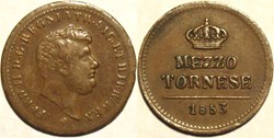 1853 Royaume de Naples, 1/2 Tornese - Ferdinando II