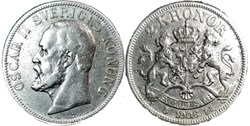 Oskar II of Sweden - 2 Kronor 1906
