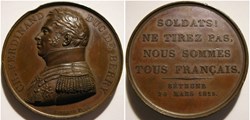 Charles Ferdinand Duc de Berry - 1815 Médaille, fuite de Louis XVIII