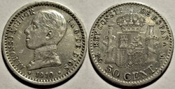 1910 - 50 Centimos - Alfonso XIII de España