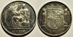 1933- Una Peseta - Second Republic of Spain