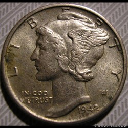 1942 Dime - Error