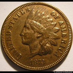 1873 One Cent - 3 Open