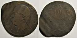1893 Regno d'Italia, 10 Centesimi, Birmingham - Umberto I - Error