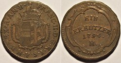 Franz II - 1 Kreuzer 1794 Gunzburg, Futher Austria