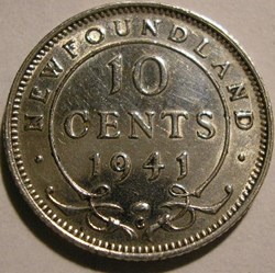 George VI - 10 Cents 1941C Newfoundland (ex.2)