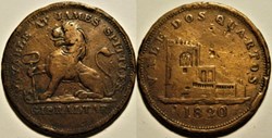George III - Dos Quartos 1820, James Spittle - Gibraltar (ex.2)