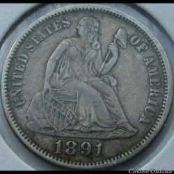 1891 Dime / 10 Cents