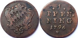 Carl Theodor - 1 Pfenning 1796 - Electorate of Bavaria